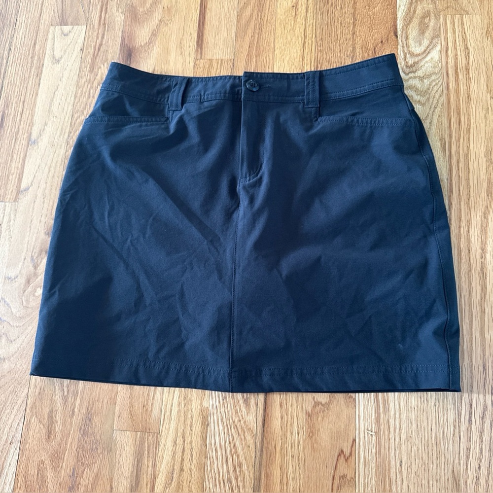 Eddie Bauer Skirt Skort Women's 6 Black Stretch Outdoor Hiking Camping Pockets
